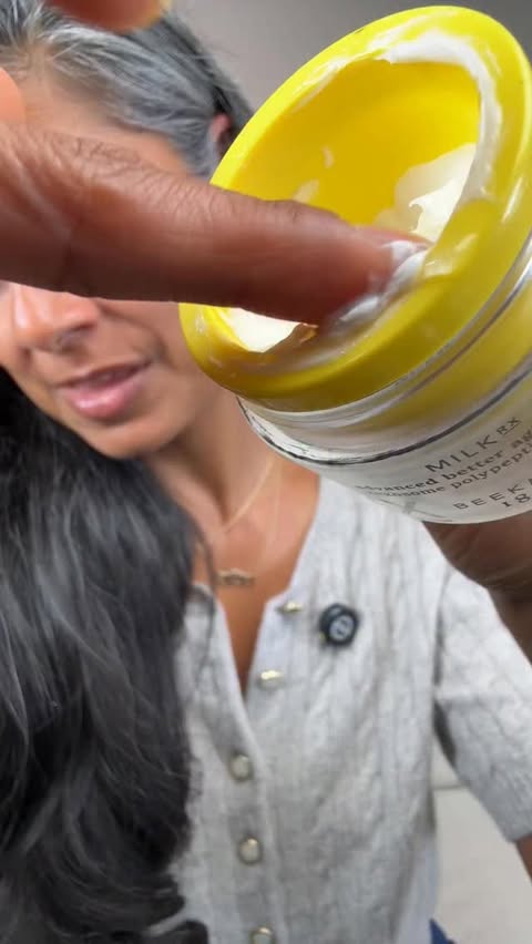 Instagram post by @kirtitewani for Beekman 1802. Caption reads: [...] this Milk RX Better Aging Cream from....