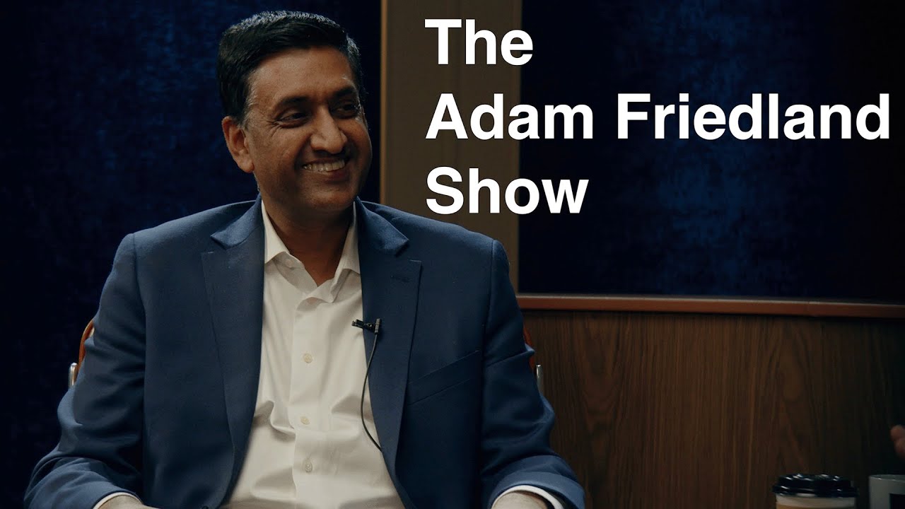 YouTube post by @TheAdamFriedlandShow for DraftKings. Caption reads: RO KHANNA | Elon Musk, Bernie Sanders, Can We Fix....