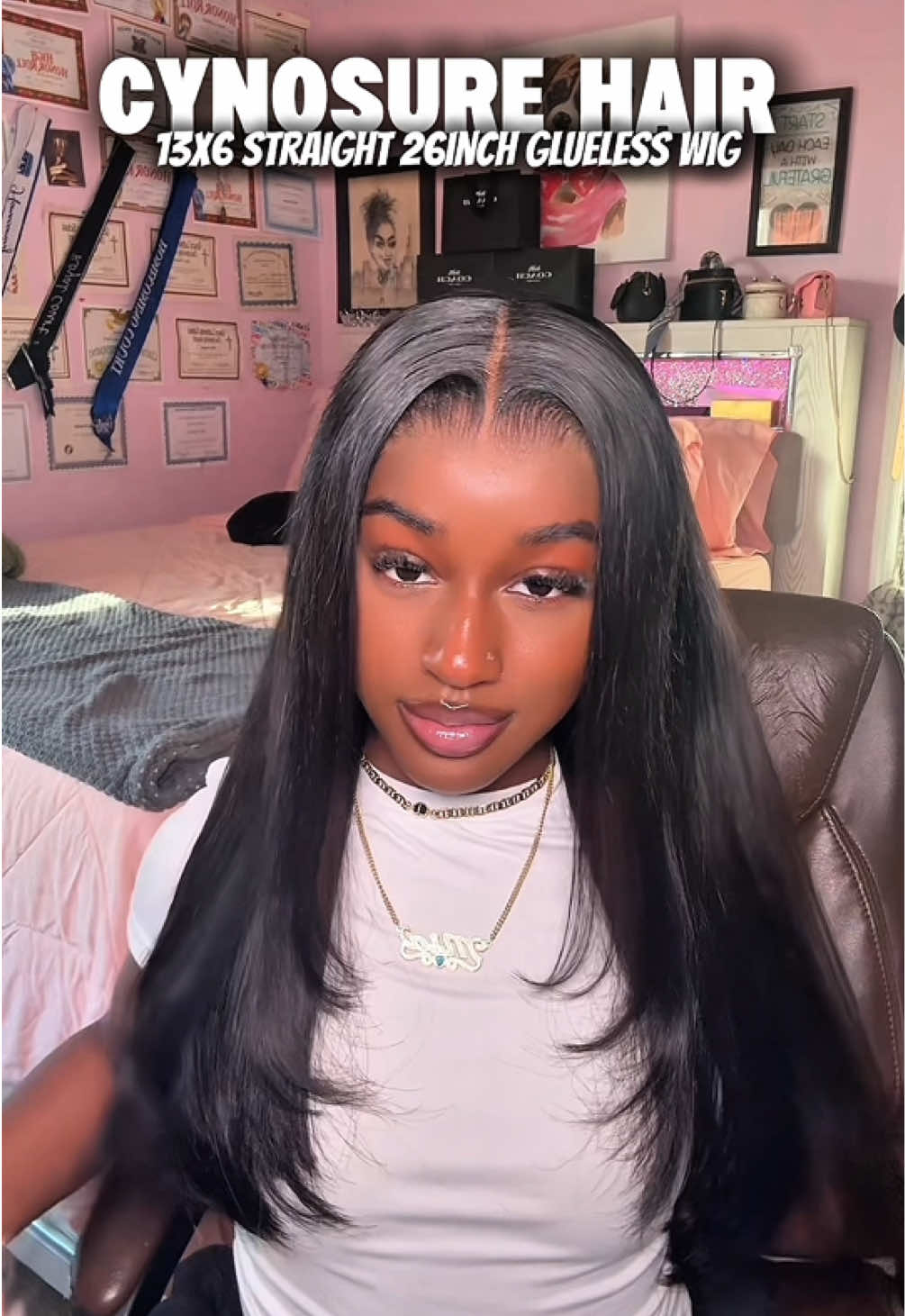 TikTok post by an influencer for Cynosure Hair. Caption reads: [...] this hairr 😍🎀 hair from @Cynosure Hair....
