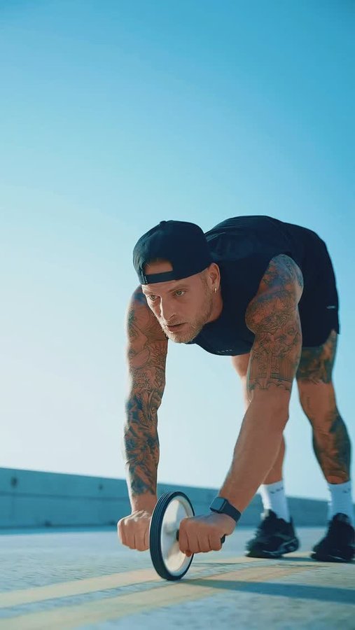 Instagram post by @derekprattfit for Slate Milk. Caption reads: Friday motivation starts NOW! Push yourself....