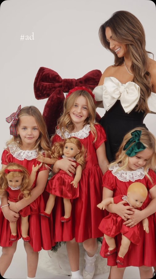 Instagram post by @karissakayabbott for American Girl. Caption reads: [...] this holiday season magical with....