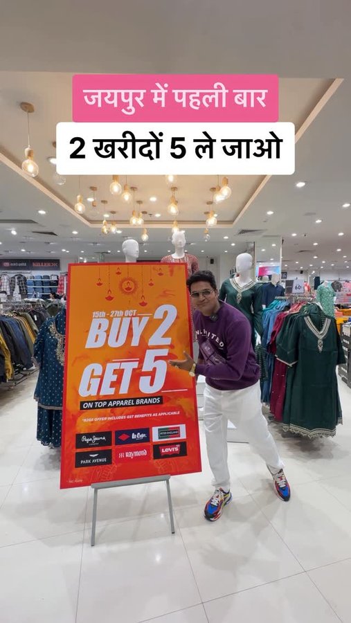 Instagram post by @jaipurhai for Fashion Factory. Caption reads: Happy Diwali 🪔 Get festive-ready with more....