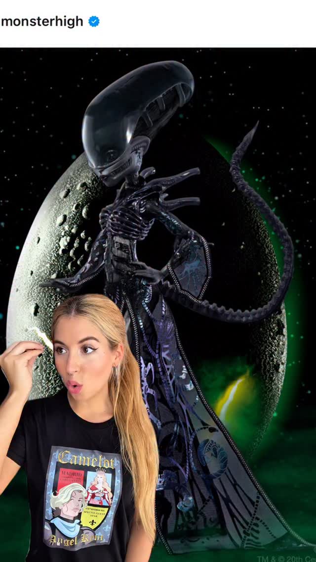 Instagram post by @chicledefresadolls_ for Monster High. Caption reads: Esto me tiene así 🤯 @monsterhigh 👽.