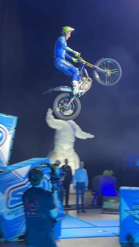 Instagram post by @petrol_ped for Michelin. Caption reads: Incredible skills 😮 @michelinuk @xtrialleeds....