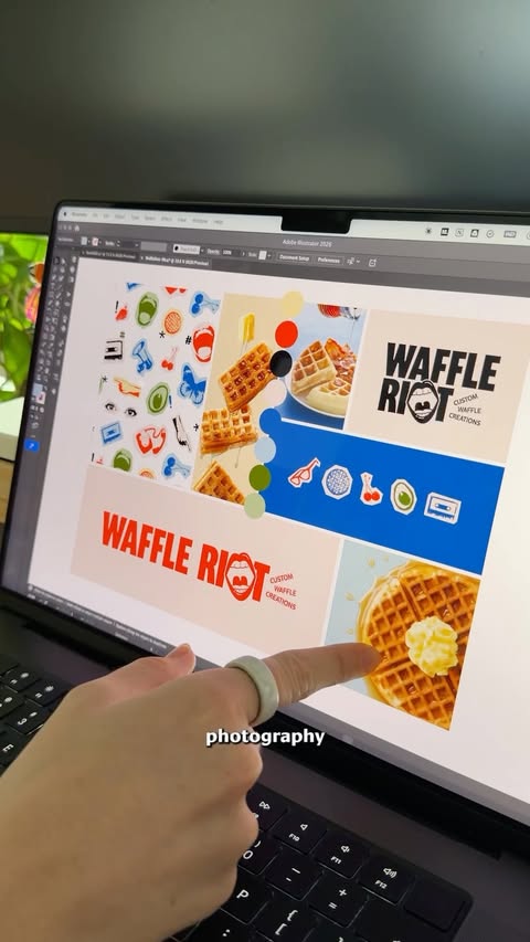 Instagram post by @lucyedendesign for Adobe Creative Cloud. Caption reads: [...] thanks to Adobe Stock AI Studio!....