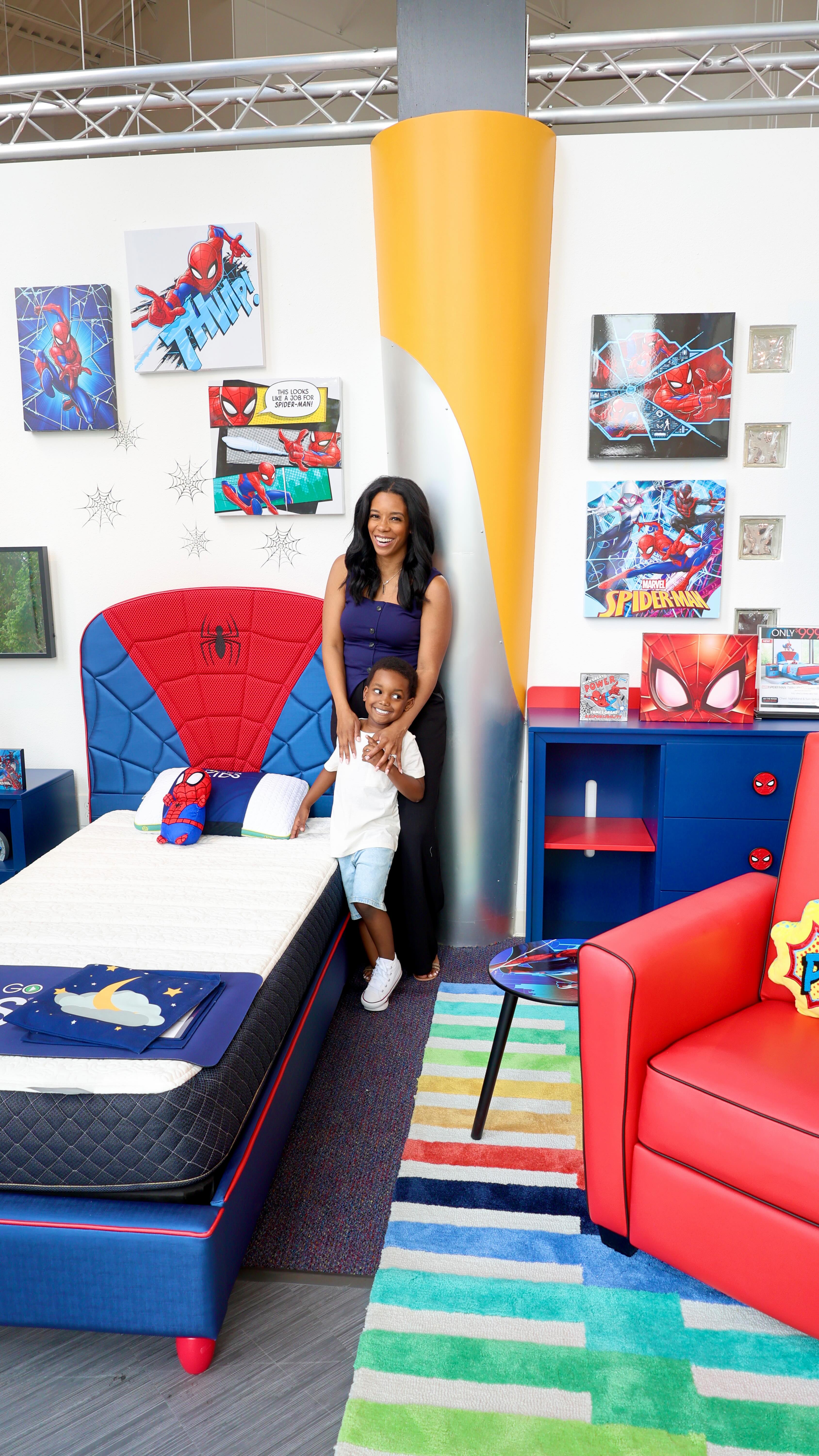 Instagram post by @kourtneymarshh for Rooms To Go. Caption reads: #AD Stopped by our local @roomstogokids to check....