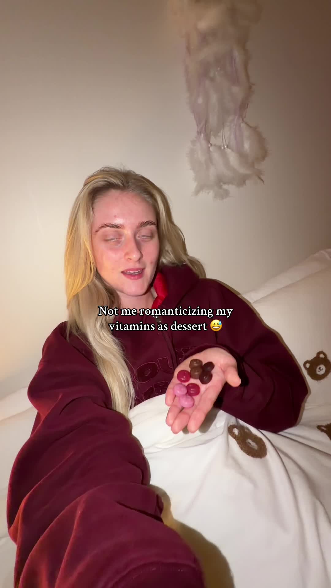 TikTok post by @noterinwakleyxo for Novomins. Caption reads: [...] #vitamingummies #womenshealth @Novomins....