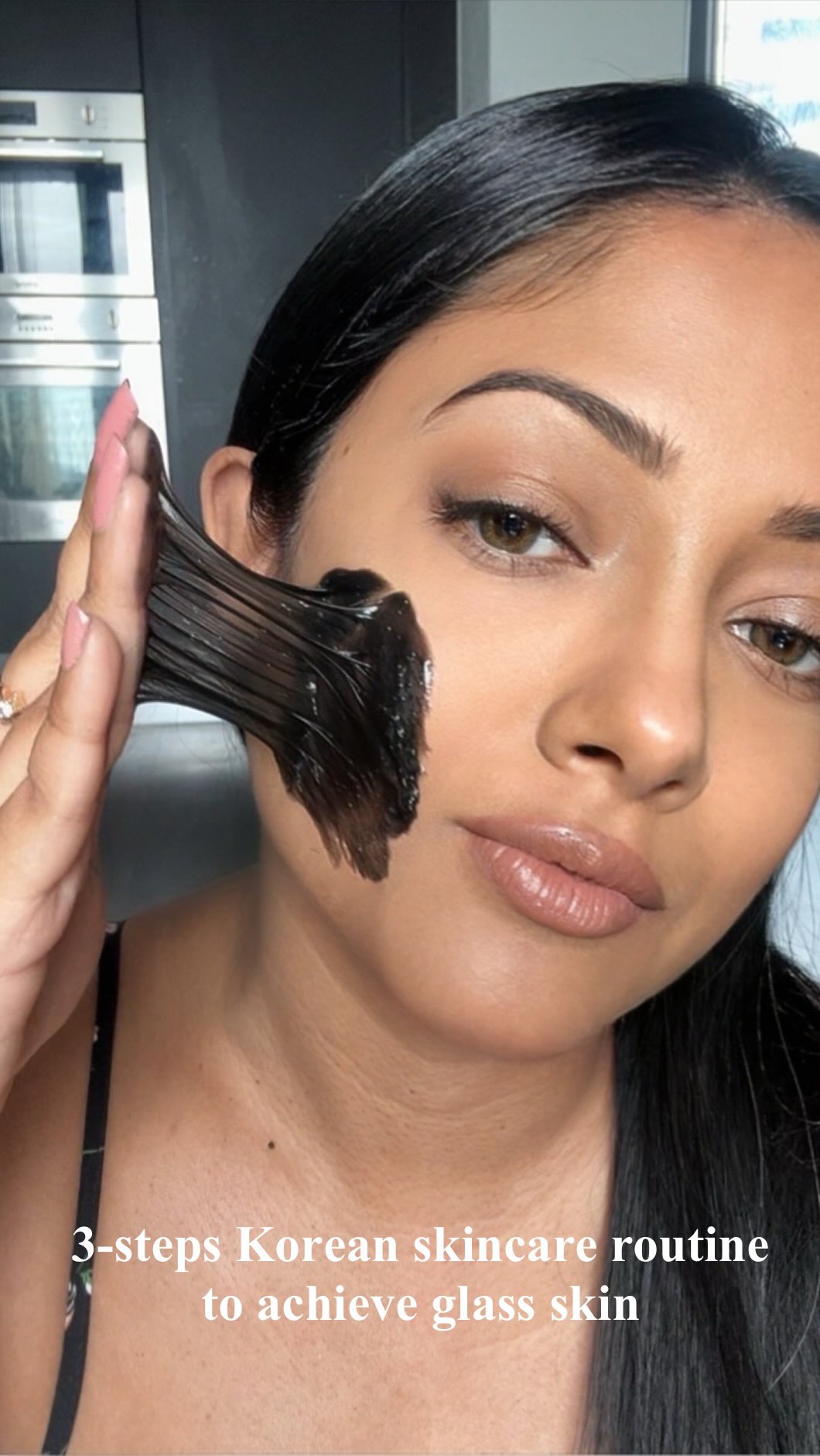 Instagram post by @ritabratadas for COXIR. Caption reads: [...] routine to achieve glass skin
Using the....