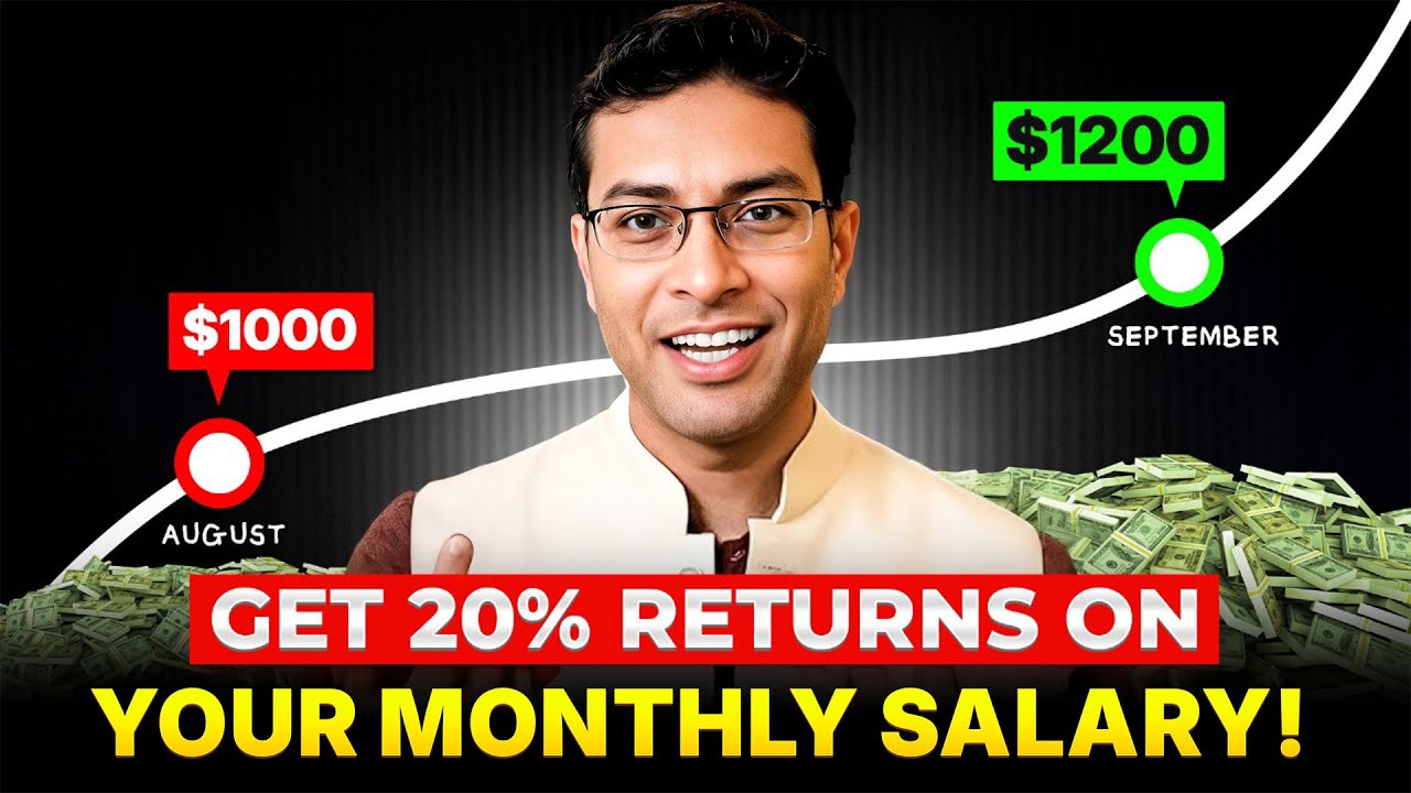 YouTube post by @AkshatZayn for CoinDCX. Caption reads: Where to Invest your Salary (for 20% returns) ? |....