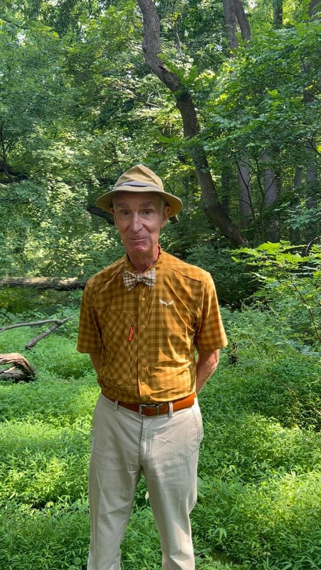 Instagram post by @billnye for Ad Council. Caption reads: Happy 80th Birthday @smokeybear! Thank you for....