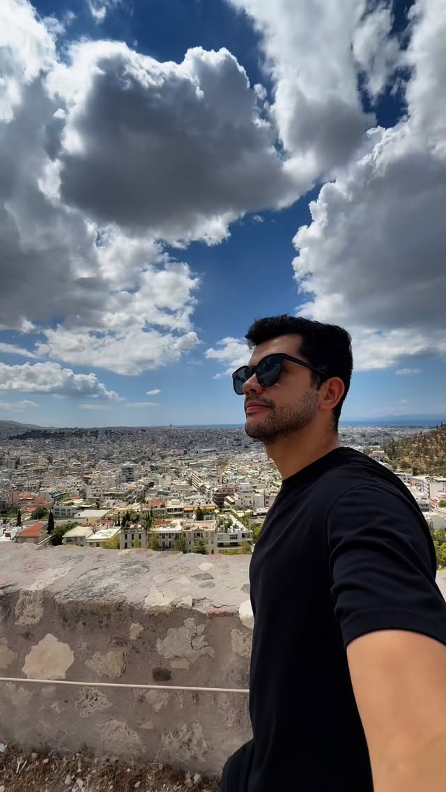 Instagram post by @pictureperfectluis for American Airlines. Caption reads: Everything I did on my first day in Athens....