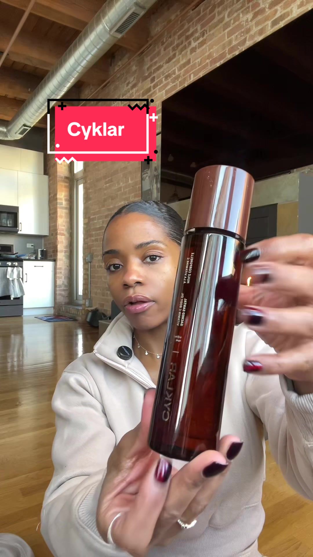 TikTok post by @britglap for CYKLAR. Caption reads: Cyklar is the bomb.com. You need this!  @CYKLAR ....