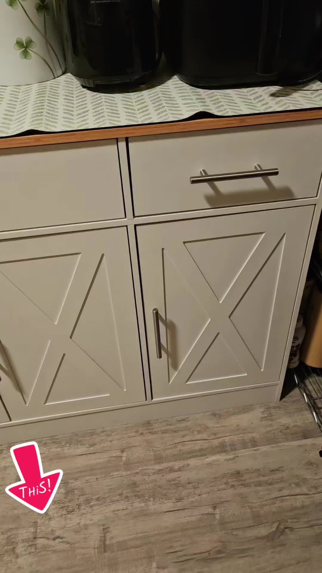 TikTok post by @praju0133 for Walsunny. Caption reads: walsunny farmhouse sideboard buffet cabinet [...].
