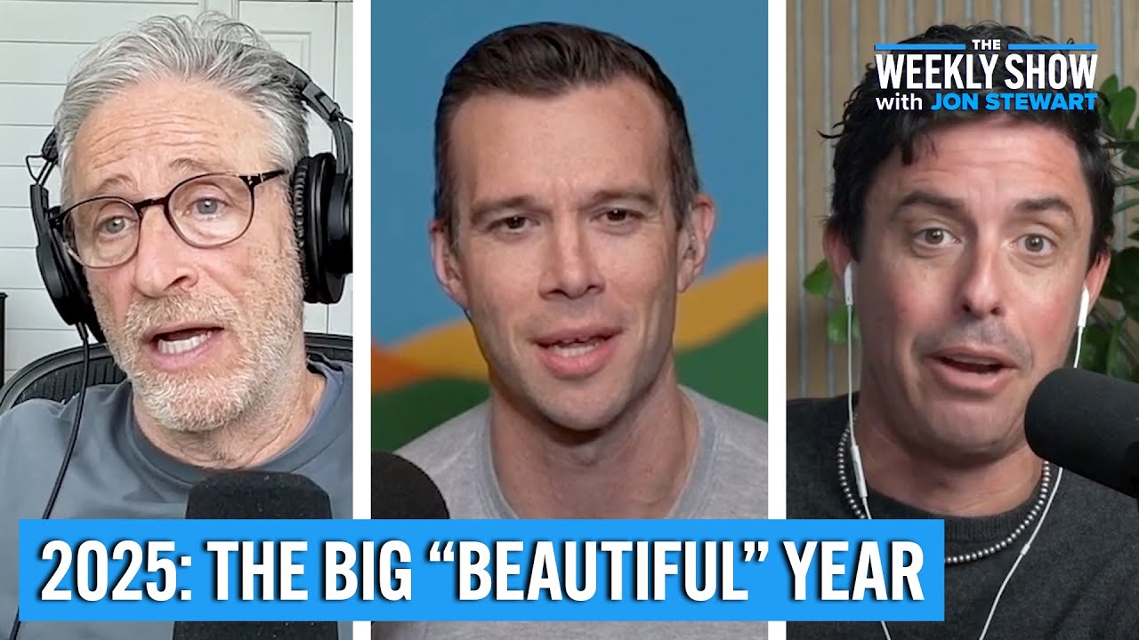 YouTube post by @WeeklyShowPodcast for Indeed. Caption reads: Wrapping 2025 w/ Jon Favreau & Tim Miller | The....