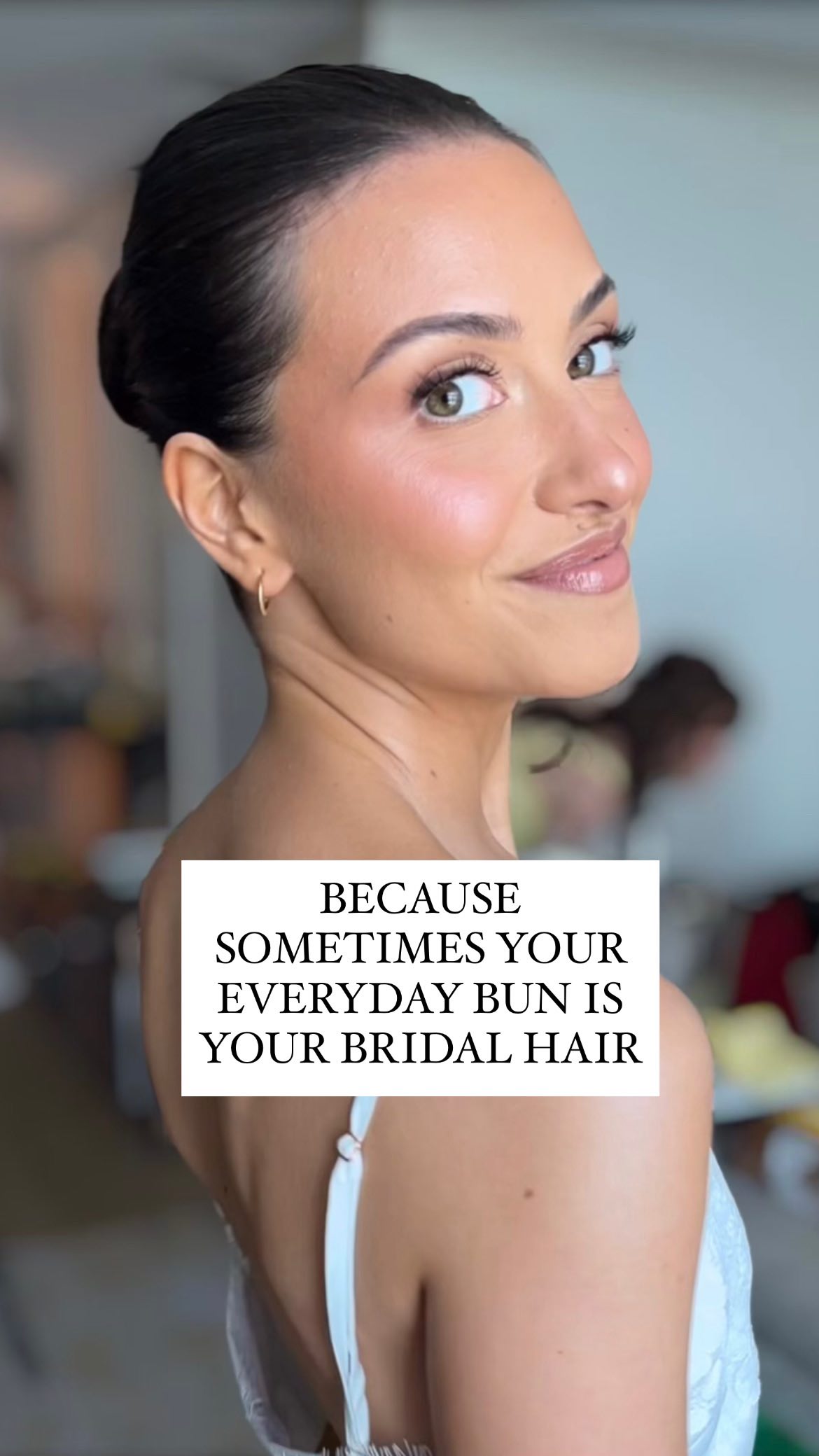 Instagram post by @bridalhaircollective for Moroccanoil. Caption reads: When your bride requests one of her “everyday....
