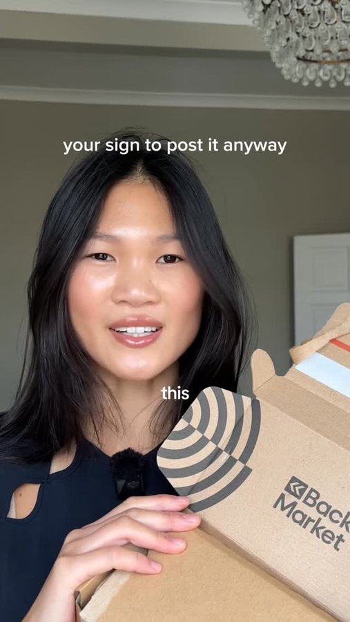 Instagram post by @miarose_mcgrath for Back Market. Caption reads: Ad (gift) I can’t believe this is my life😭!! I....