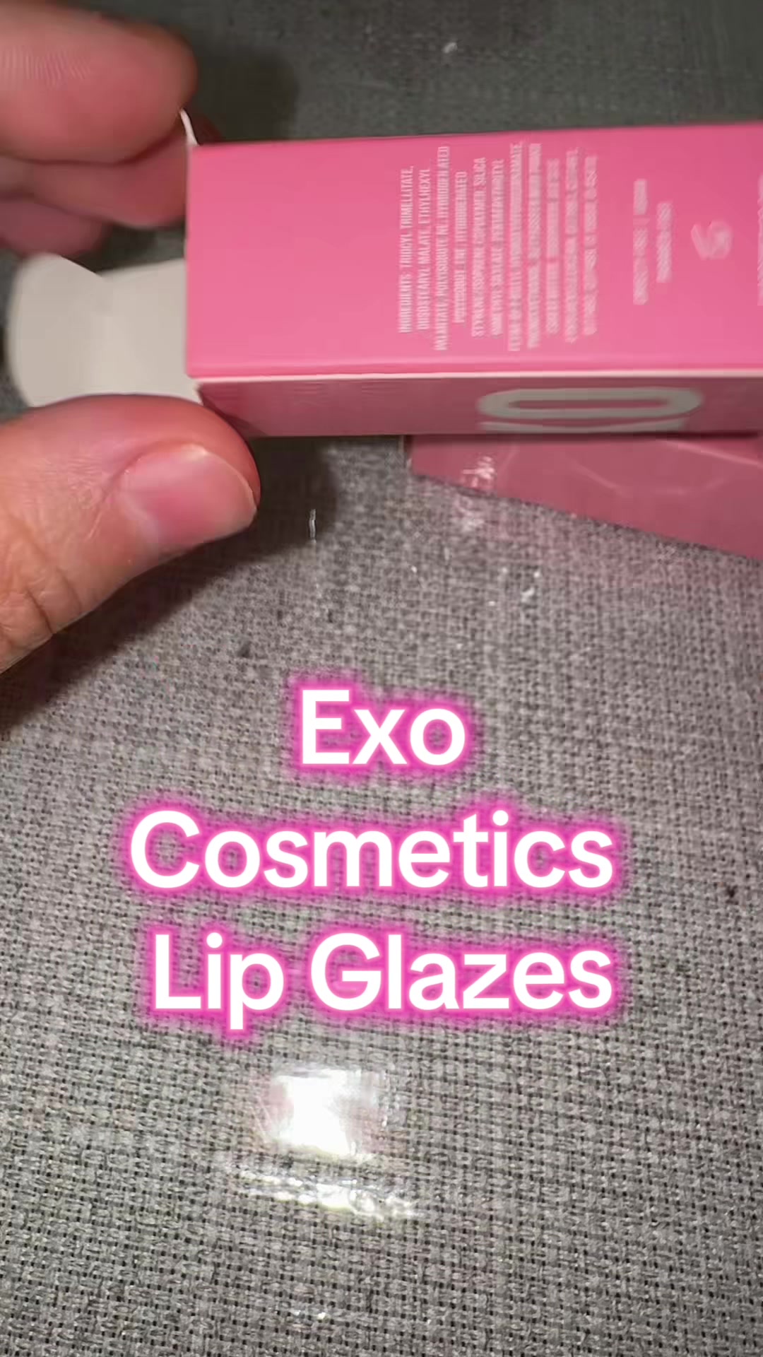 TikTok post by @yessibeautyy for EXO Cosmetics. Caption reads: @EXO Cosmetics @Evettexo new lip glazes non sticky....