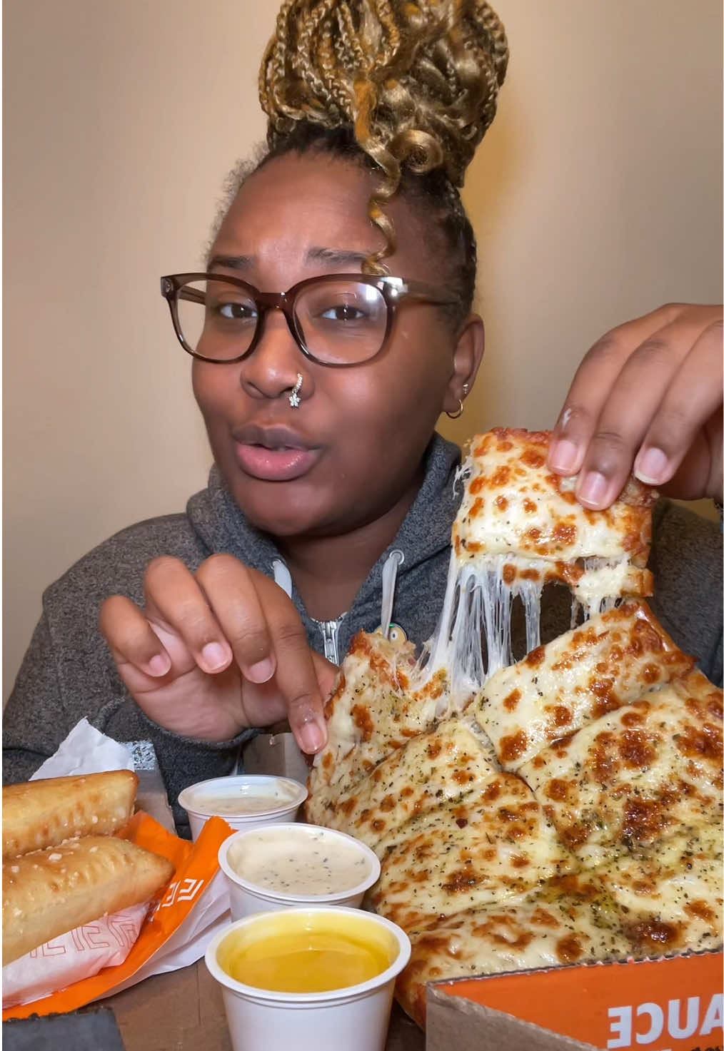 TikTok post by @itsriyma for Little Caesars. Caption reads: Any @Little Caesars fans? What’s your go-to order....