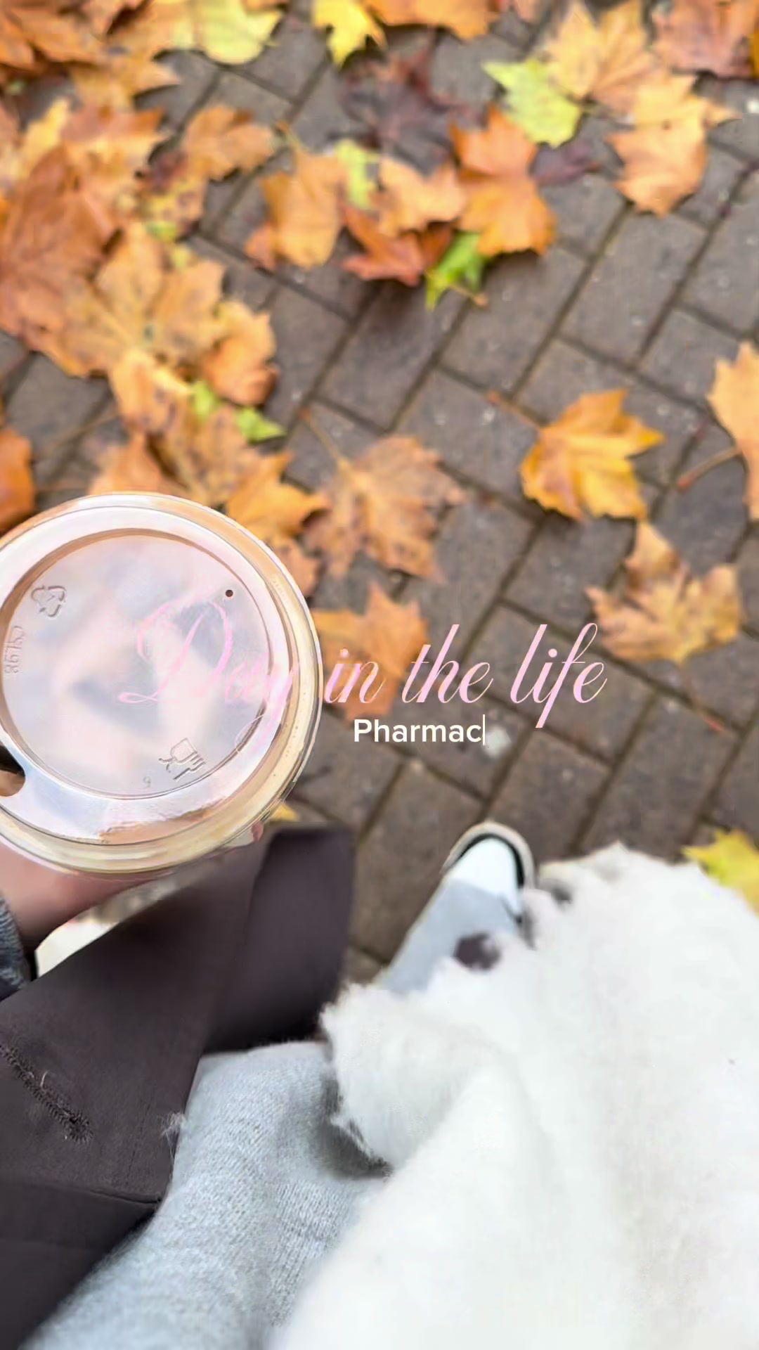 TikTok post by @mariaaax.o for Rebellious Fashion. Caption reads: Pharmacy student uni vlog 🍂☕️ Grey set....
