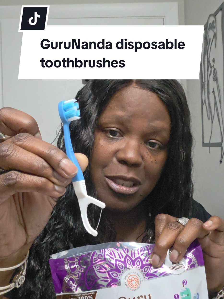TikTok post by @msstacykodom for Gurunanda. Caption reads: [...] #oralhealthonthego @GuruNanda LLC.