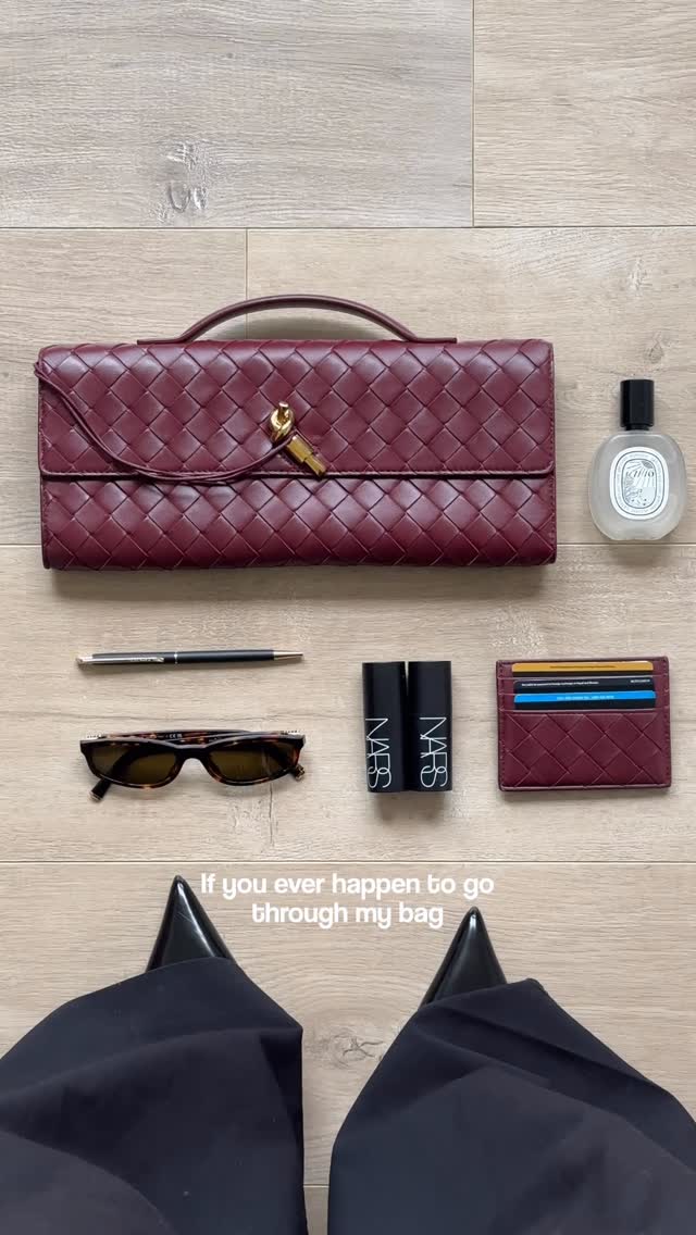 Instagram post by @shubhra.vaity for NARSCosmetics. Caption reads: If you peek inside my bag there’s one thing you’ll....