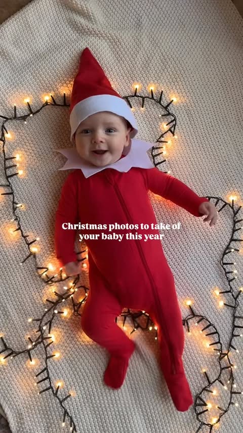 Instagram post by @lovethelunas for Kyte Baby. Caption reads: Christmas photos you need to take of your baby....