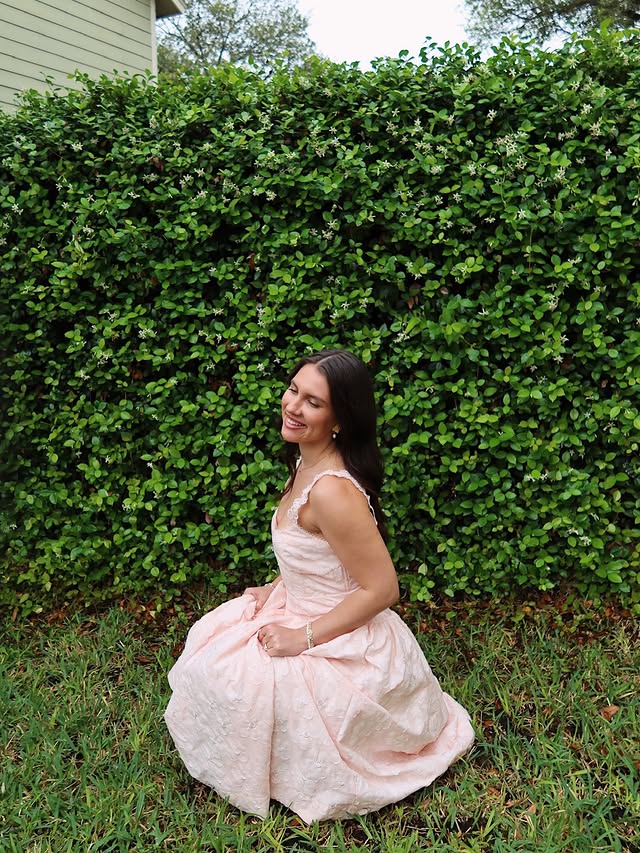 Instagram post by @kayah_marin for For Love & Lemons. Caption reads: playing fairy princess in my @nuuly 🧚‍♀️✨🌸....