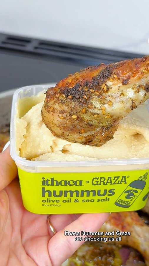 Instagram post by @cookwithchan for Ithaca Hummus. Caption reads: [...] CHICKEN 🍗 But let’s be honest -....
