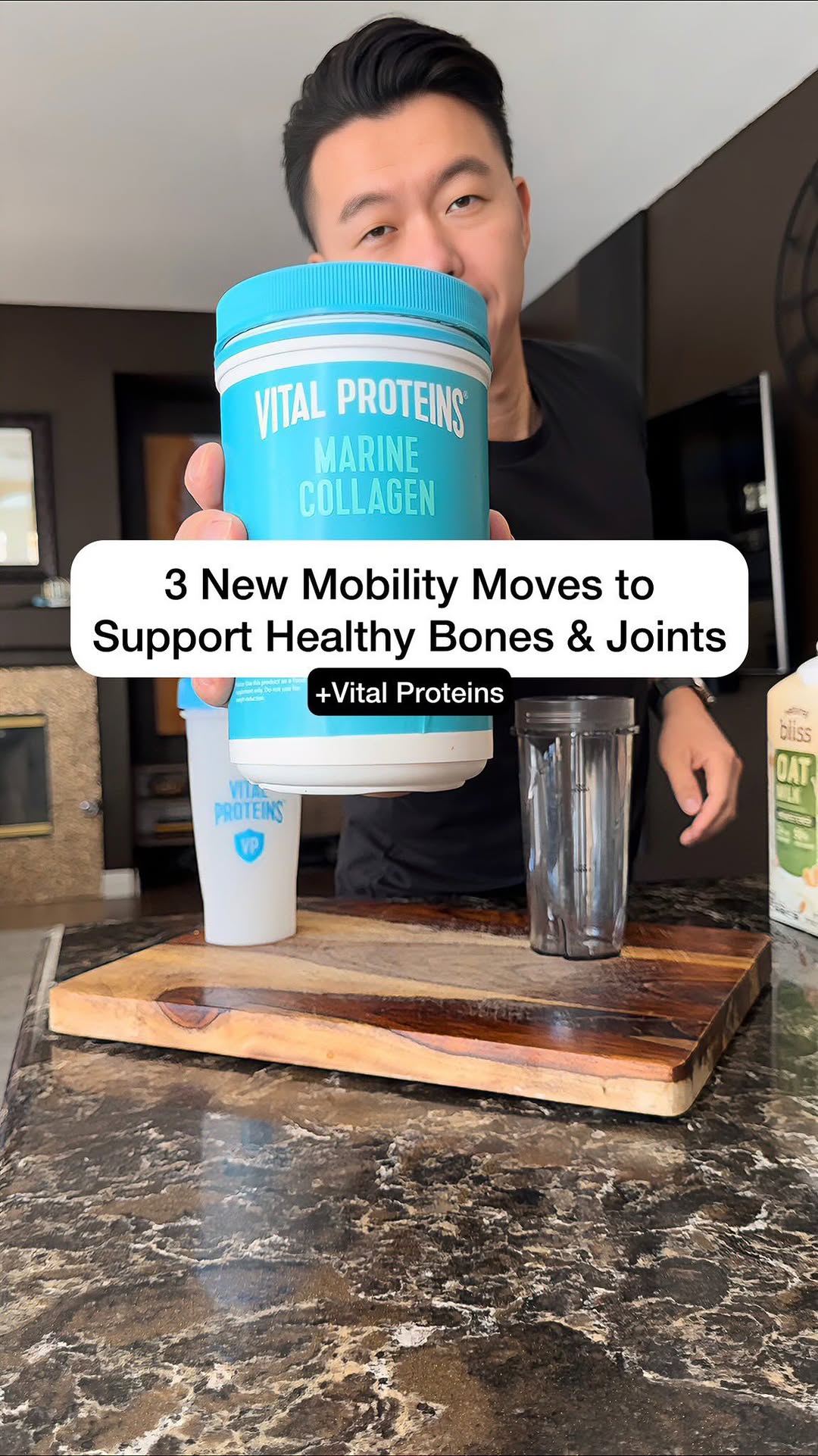 Instagram post by @drjacob for Vital Proteins. Caption reads: 3 new mobility moves to keep those joints happy....