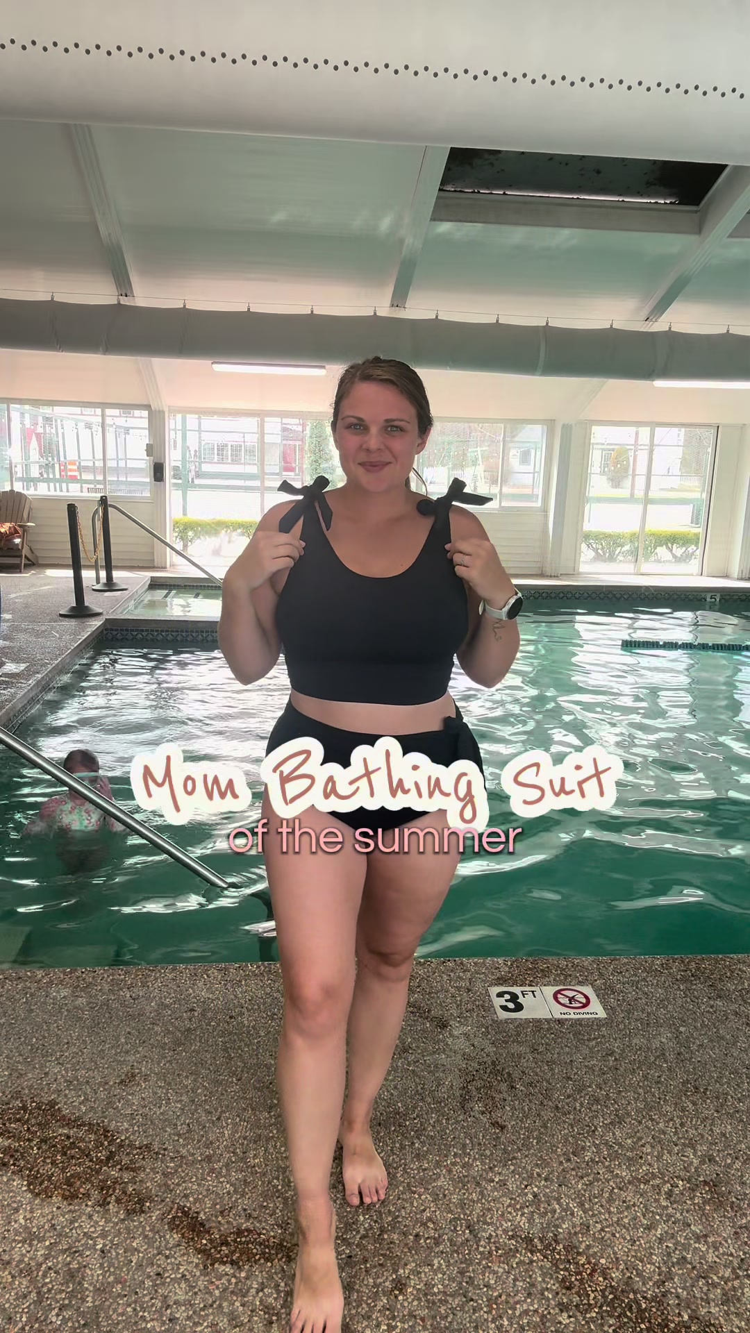 TikTok post by @myialinck for Yonique. Caption reads: [...] #midsizebathingsuit #midsizefashion @Yonique.