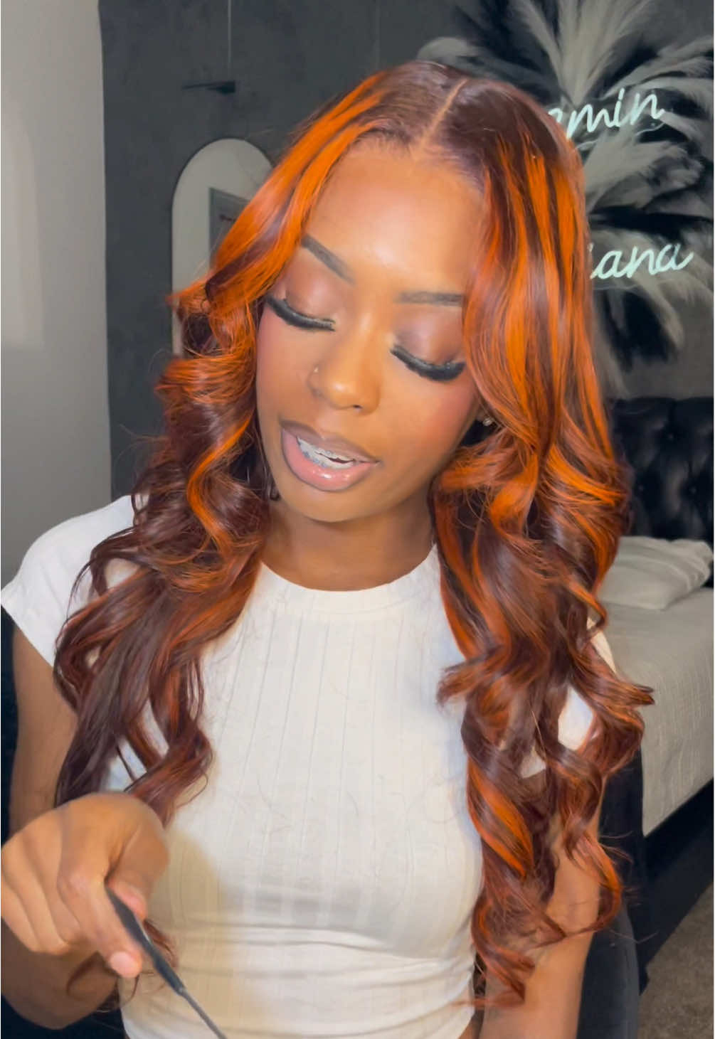TikTok post by an influencer for Ashimary Hair. Caption reads: [...] grew on me shop the wig @Ashimary Hair....