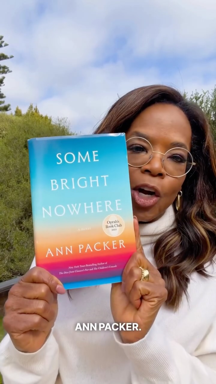 Instagram post by @oprah for HarperCollins. Caption reads: Our next book club selection is “Some Bright....