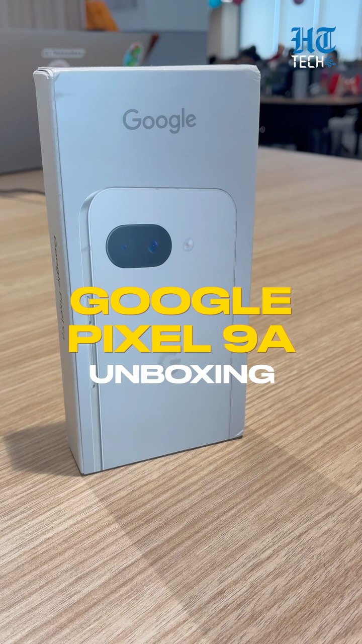 Instagram post by @hindustantimestech for Google India. Caption reads: #WATCH | Google Pixel 9a in the latest A-series....