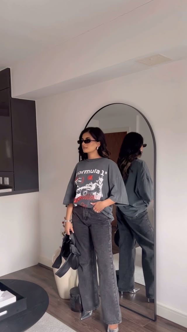 Instagram post by @zeenxttt for Simmi London. Caption reads: style these @simmishoes silver heels with me for....