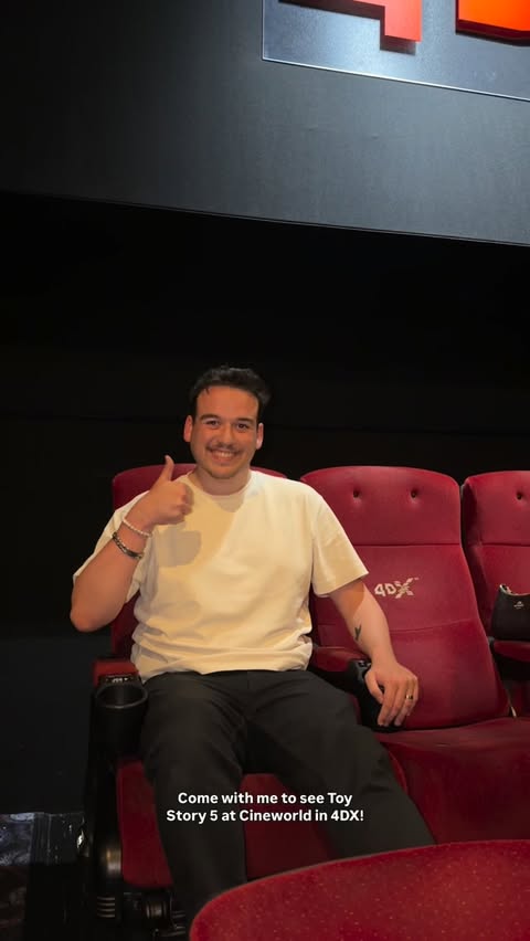 Instagram post by @jacksterworld for Cineworld Cinemas. Caption reads: #ad Come with me to see Toy Story 5 at....
