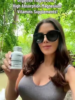 TikTok post by @oliviameram for Organixx. Caption reads: Organixx Magnesium 7 High Absorption Magnesium....