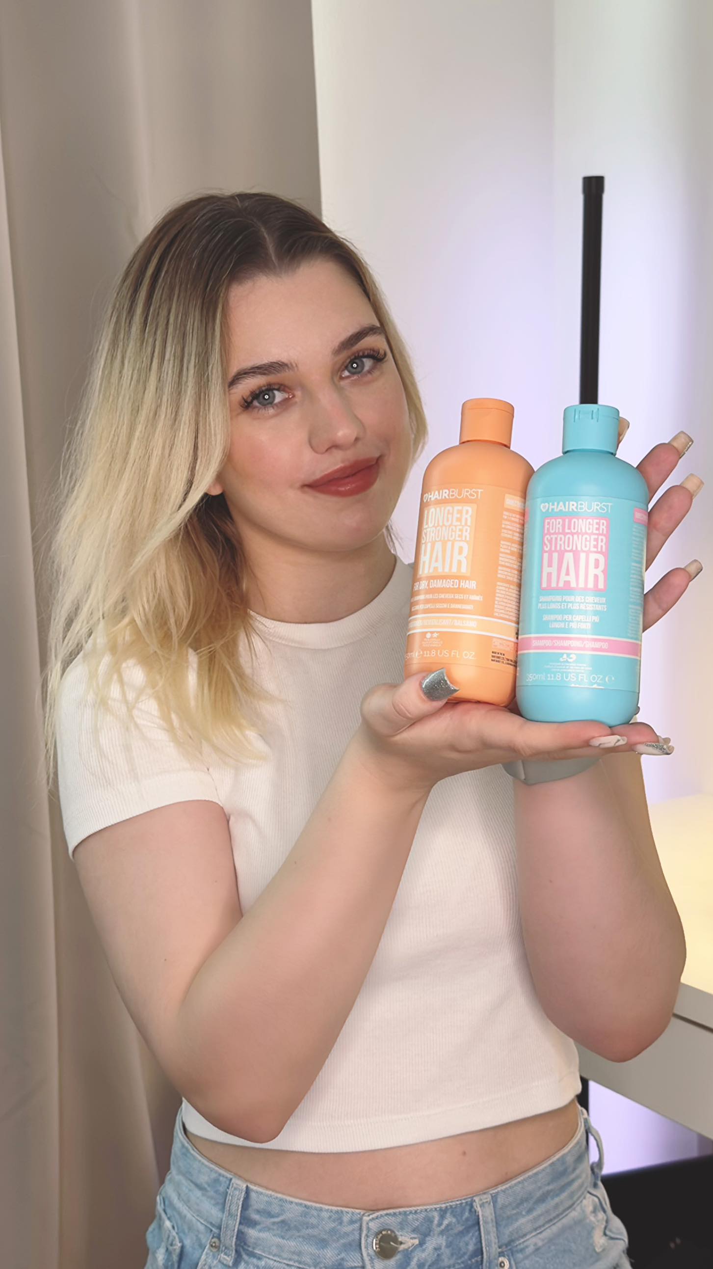 Instagram post by @petra_hasarova for Hairburst. Caption reads: Škoda, že som ten peeling (scrub) neobjavila už....
