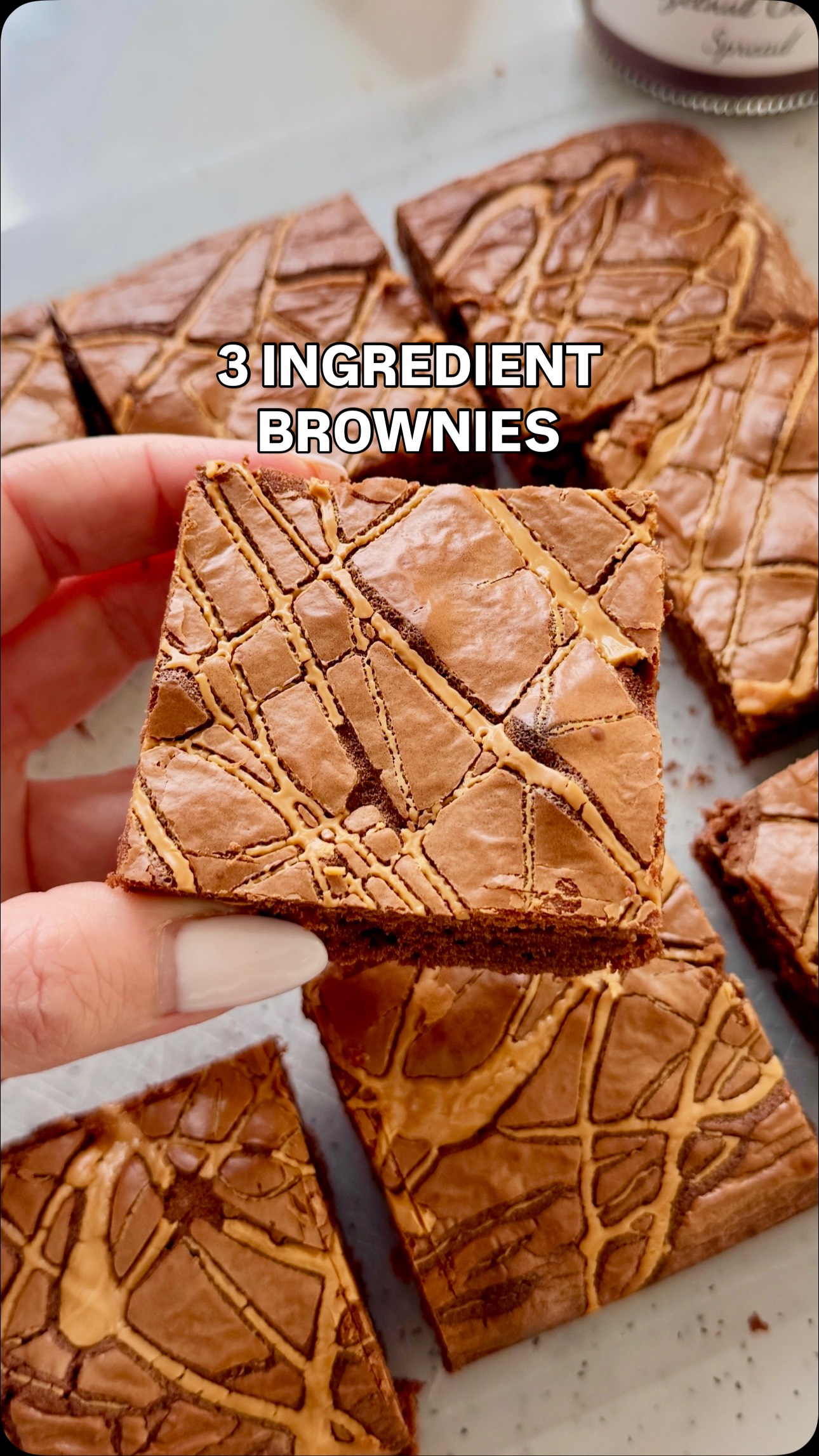 Instagram post by @liliforberg for Bonne Maman. Caption reads: The quickest and easiest 3 ingredient brownies....