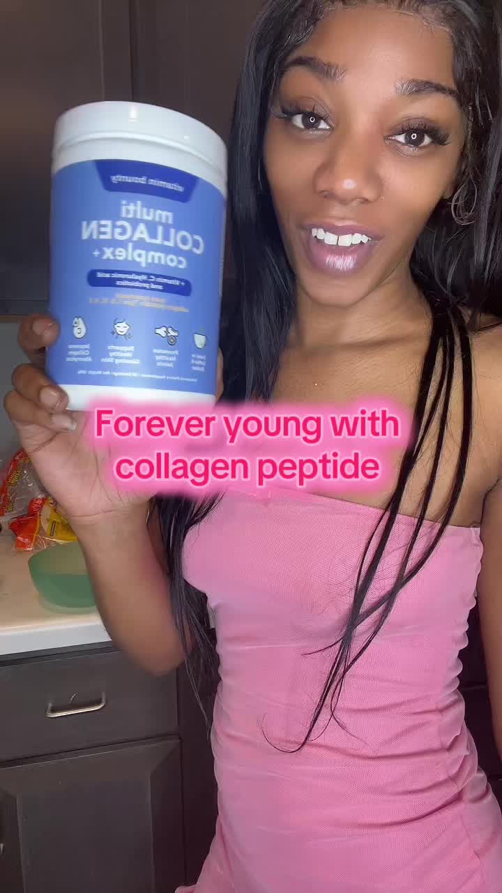 TikTok post by @acquiredtastee for Vitamin Bounty. Caption reads: @Vitamin Bounty #fyp#collagenpeptides....