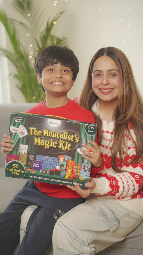 Instagram post by @shvtas for Skillmatics. Caption reads: [...] Shiven The Mentalist’s Magic Kit by....