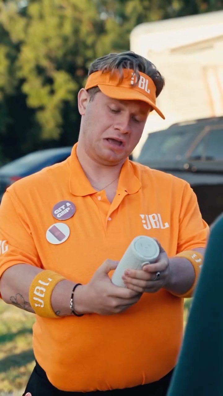 Instagram post by @nicky.cass for JBL. Caption reads: JBL Joe is in the house and we ain’t got popcorns....