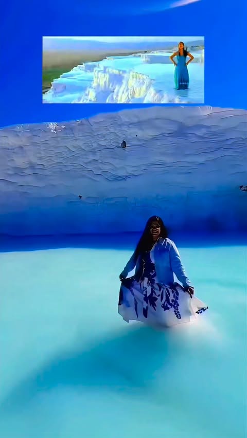 Instagram post by @london.travel.life for GetYourGuide Creator Community. Caption reads: Recreated my favourite tamil song at Pamukkale....