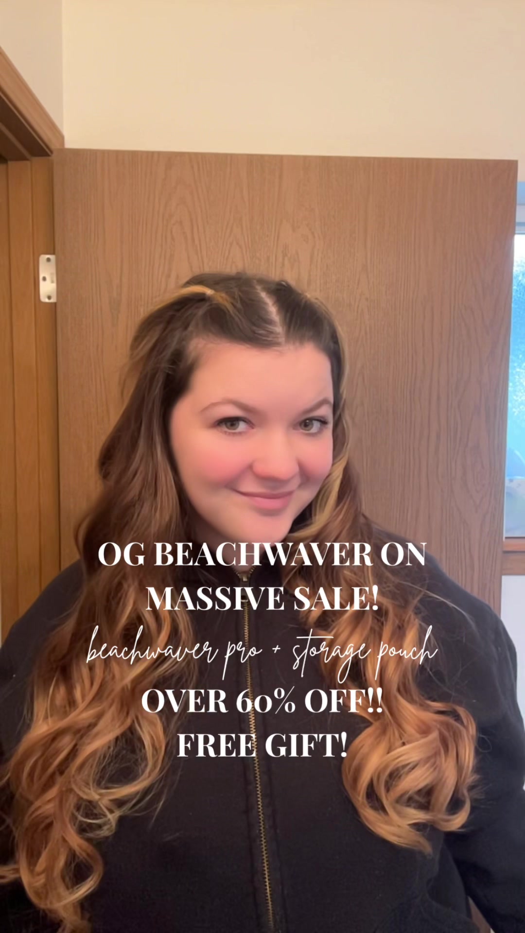 TikTok post by @momtomomrecommends for Beachwaver. Caption reads: [...] ultimate pick me up💖💖 @TheBeachwaver....