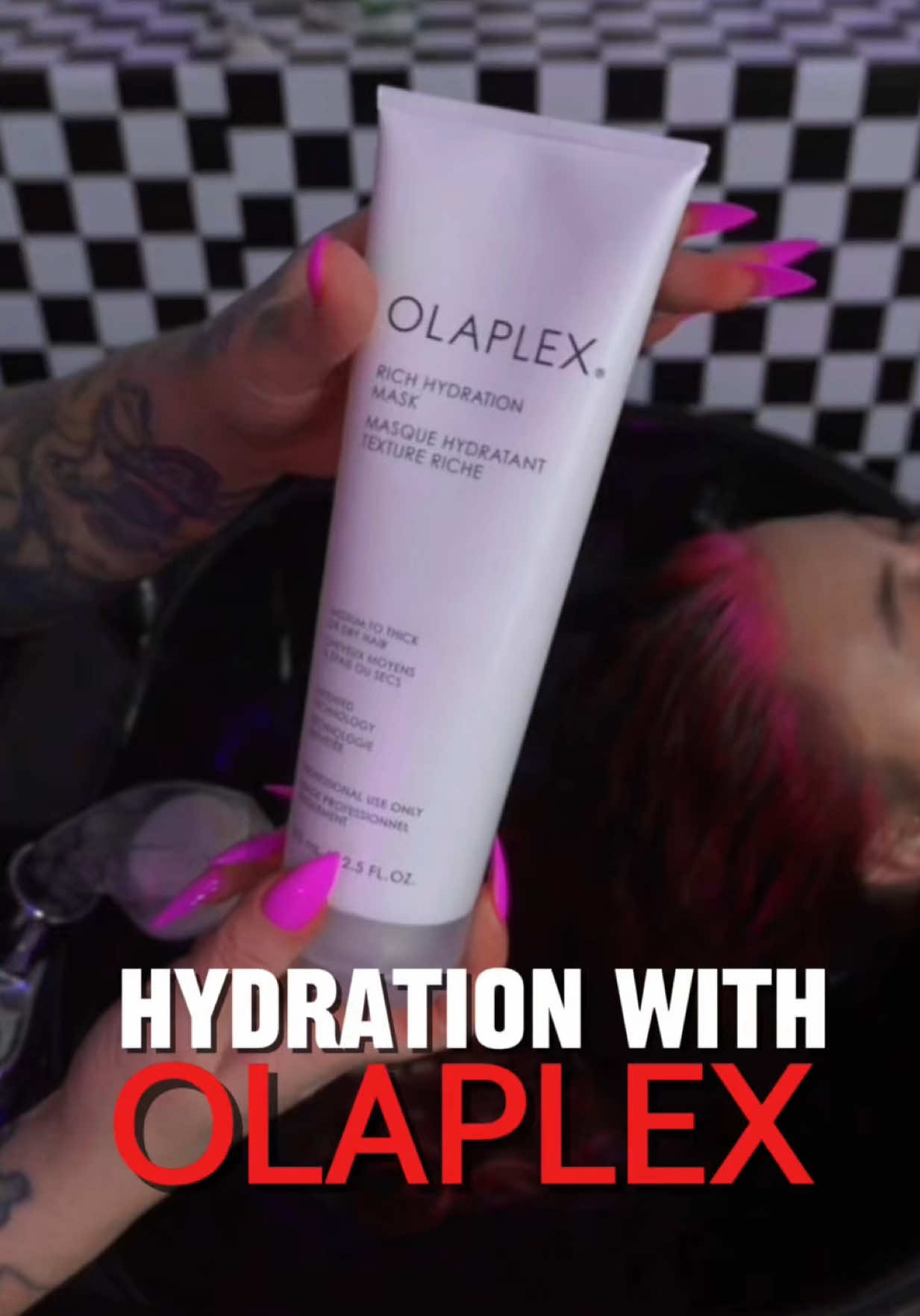 TikTok post by @cryistalchaos for OLAPLEX. Caption reads: I can not rave about the @Olaplex rich hydration....