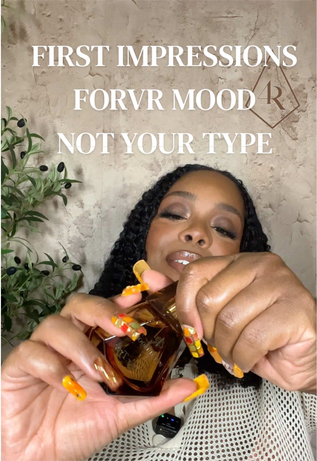 TikTok post by @beautybymj_ for FORVR MOOD. Caption reads: @FORVR MOOD Not Your Type is my kind of fragrance!....