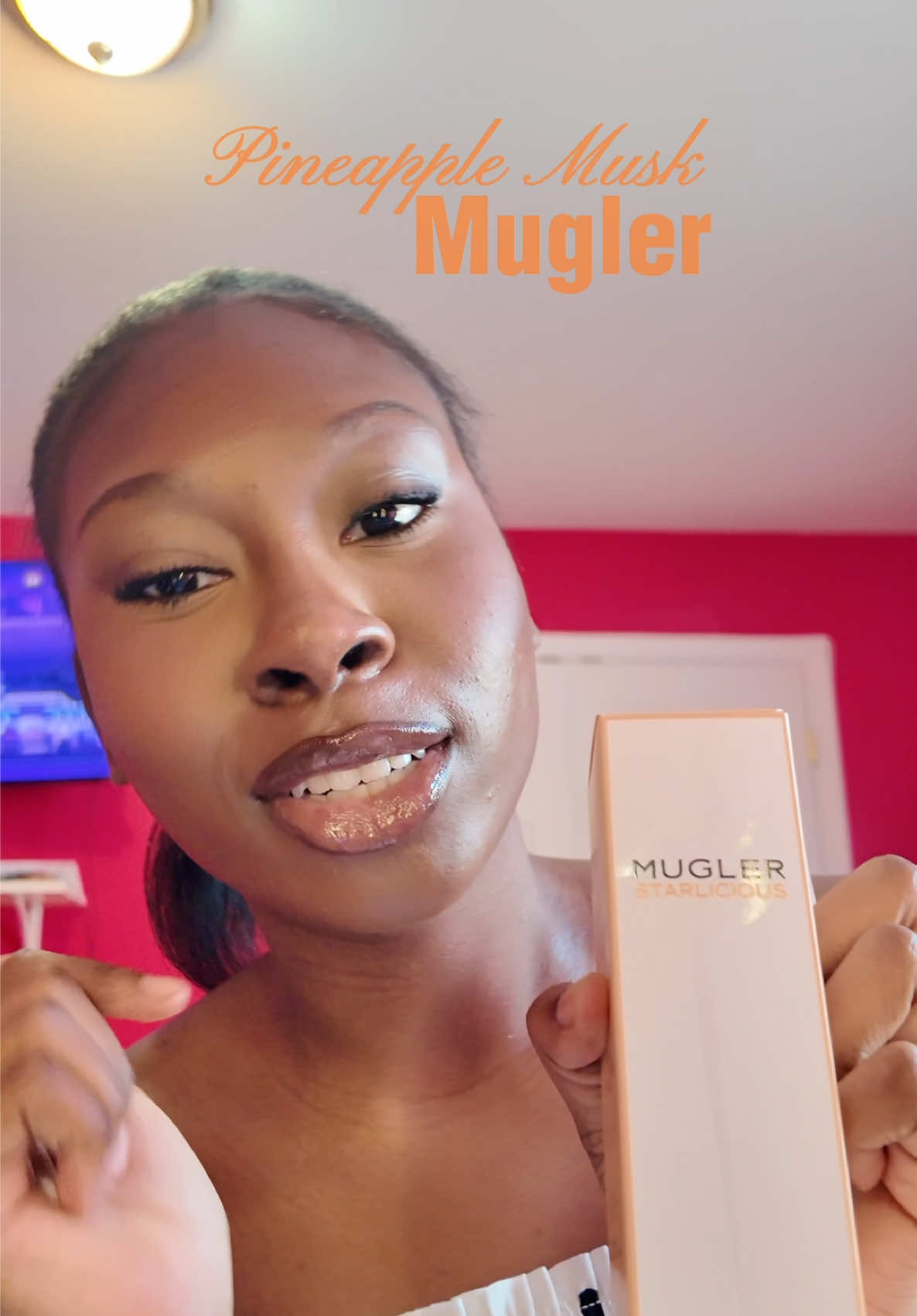 TikTok post by @niahjhan.ee for Her Campus. Caption reads: [...] of the summer!! @Mugler Fragrances....
