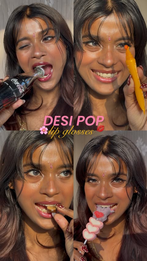 Instagram post by @dusky_touch for Coloressence. Caption reads: [...] needed this Desi Pop lipbalms....