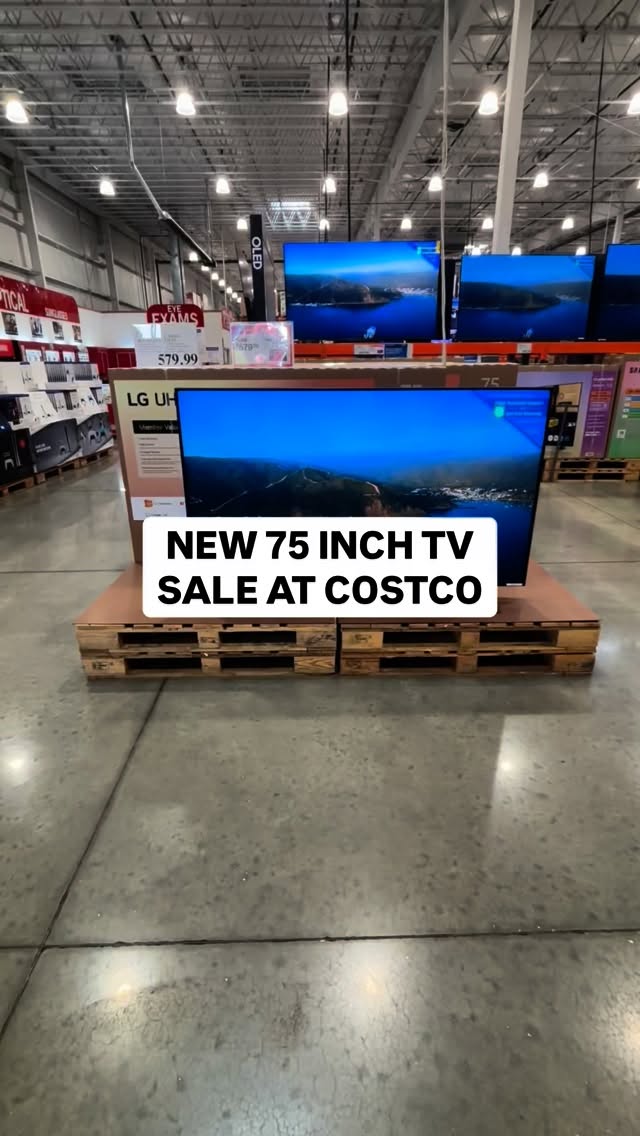 Instagram post by @costcofam4u for LG USA. Caption reads: 📺🔥 Huge TV savings at Costco!

The LG 75” Class....