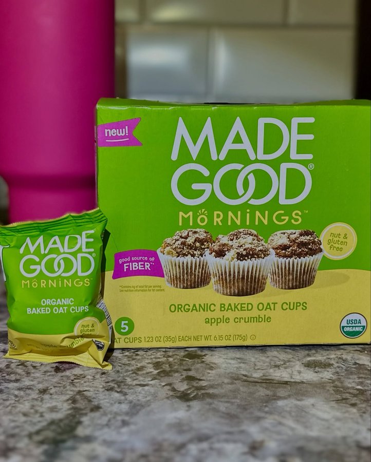 Instagram post by @jessiesgirl_2005 for MadeGood. Caption reads: [...] oat cups were gifted by @influenster....