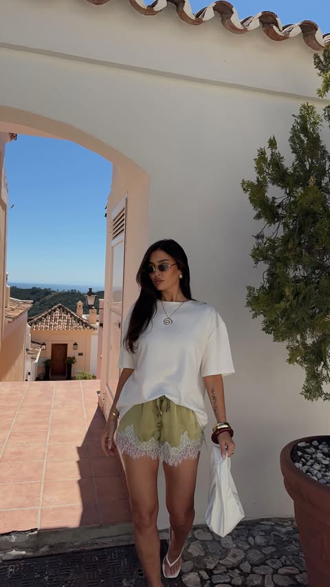 Instagram post by @emmamilton for Boohoo. Caption reads: lace, prints & colour 4eva @boohoo (links in....